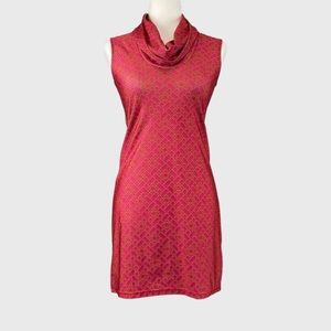 Haley and the Hound Womens Sleeveless Cowl Neck Dress Red Geo Print size XS